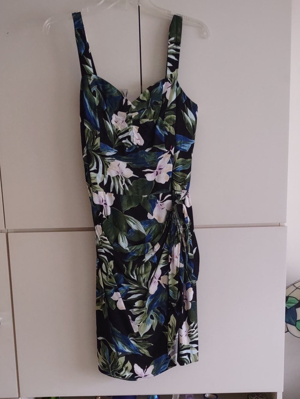 Paradise Found Floral Tropical Print Sundress - Navy & Green